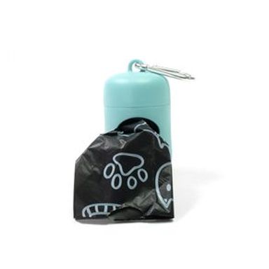 Dispensador De Bolsas  Para Mascotas Con Gancho Sujetador Plástico Azul