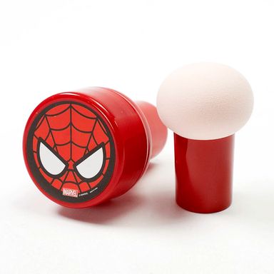 Esponja Para Maquillaje Marvel Spiderman / Capitana Marvel Con Estuche 6.5 x 11 cm