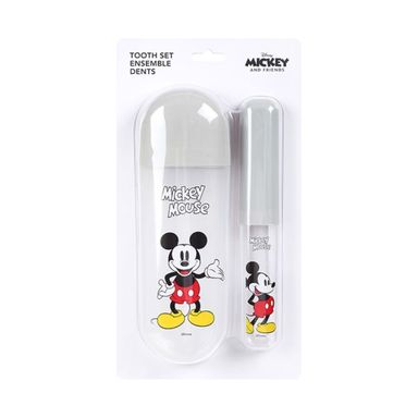 Estuche Para Kit Dental Disney Mickey Mouse Plástico Gris 14X5X27cm 2 Piezas