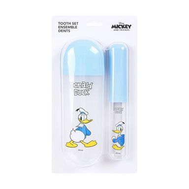 Estuche Para Kit Dental Disney Pato Donald Plástico Azul 14X5X27cm 2 Piezas