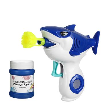 Pistola De Burbujas Tiburón Plástico Azul