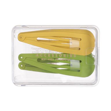 Paquete De Broches Para Cabello Amarillo, Verde 7.5x5.2 cm 4 Piezas