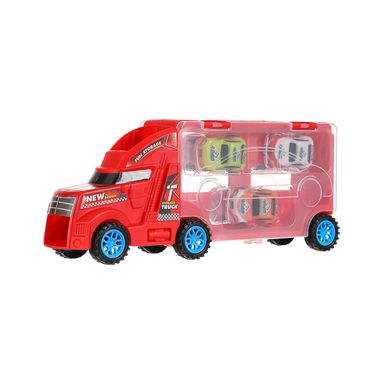 Set Estuche Camión De Juguete Con Coches Rojo 27x11 cm 6 Piezas