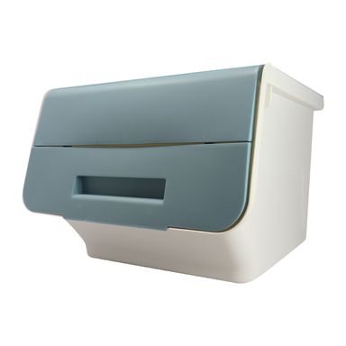 Caja De Almacenamiento Con Tapa Plástico Azul 28x33x21 cm