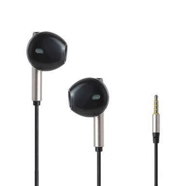 Audífonos De Cable 3.5 mm Negros Con Dorado 120 cm