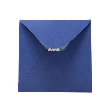 Tarjeta De Felicitación Con Pin Oso Polar Papel Azul 10.8x10.8 cm