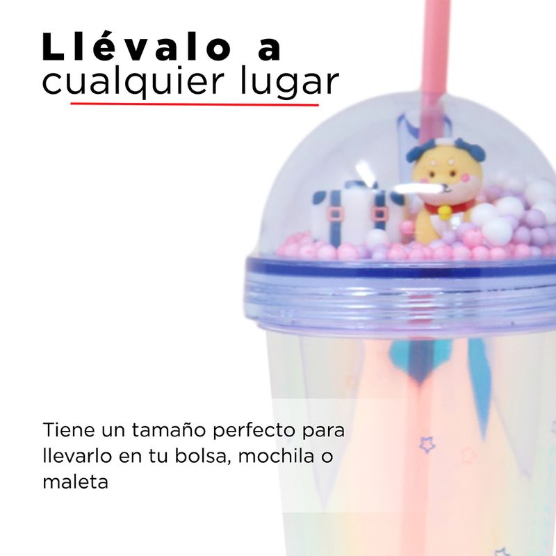 Vaso De Dos Capas Con Popote - Cocina - Miniso en Línea