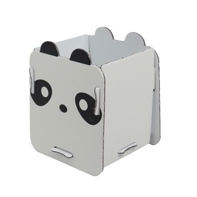 Caja Organizadora Panda Escritorio Cartón Blanca 8x8 cm