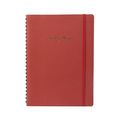 Cuaderno De Espiral Con Plan Mensual Rojo 22.1X16.2X2CM 80 Hojas