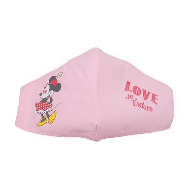 Cubrebocas Para Adulto Disney Minnie Mouse 100% Poliéster. Rosa 22x13 cm