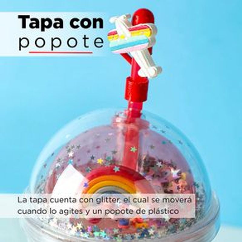 Miniso Vaso Con Tapa Y Popote Vidrio 460 ml