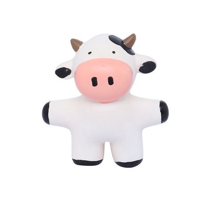 Juguete Para Mascota Vaca Látex Blanco 12 cm