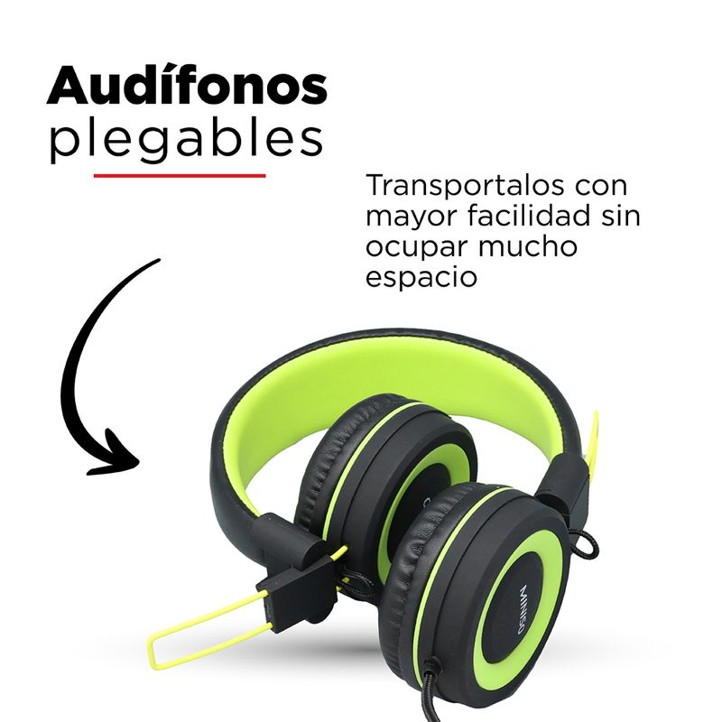 Audífonos Plegables Auriculares Diadema con Micrófono