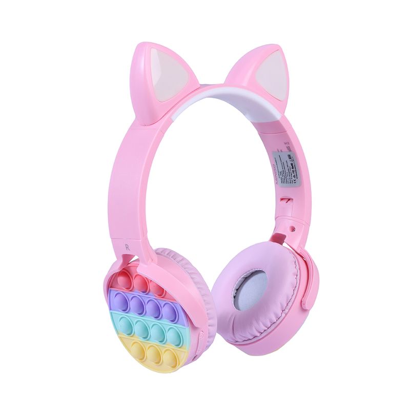 Auriculares inalámbricos con orejas de gato - rosa - Shopmami