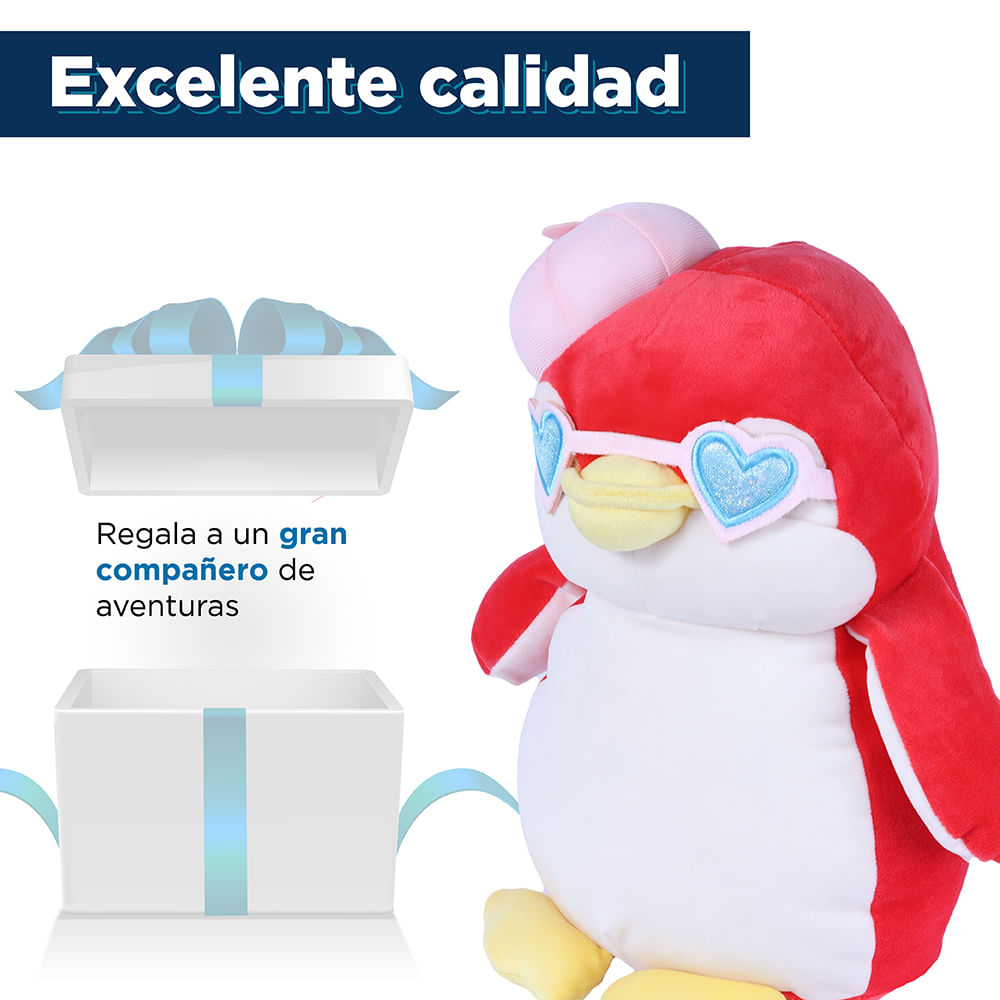 Miniso Peluche Con Boina Miniso Ping ino Felpa Rojo 33 cm Paseo