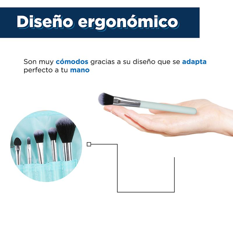 Set De Brochas Para Maquillaje Con Estuche - Salud y Belleza