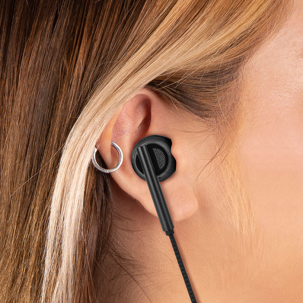 AURICULARES IN-EAR CON CABLE CON CONECTOR TIPO C (NEGRO) — MUMUSO