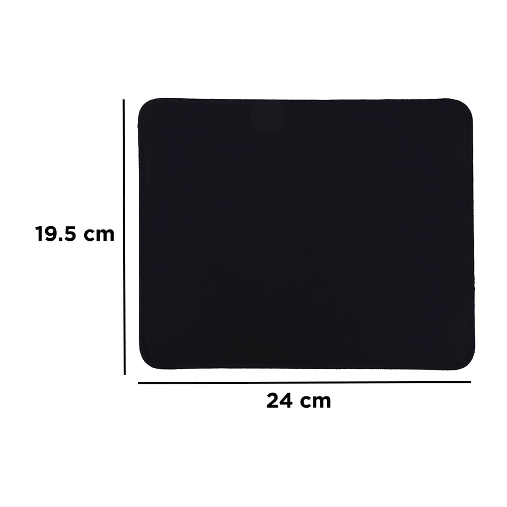 Mouse Pad 100% Poliéster Negro 24x19.5 cm