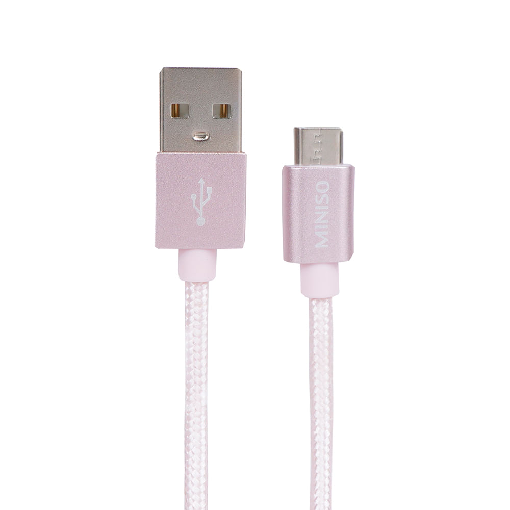 Cable De Datos Tejido Micro USB A USB Oro Rosa 1 m