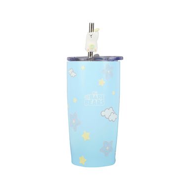Vaso Térmico Con Popote We Bare Bears Polar Acero Inoxidable Azul 550 ml