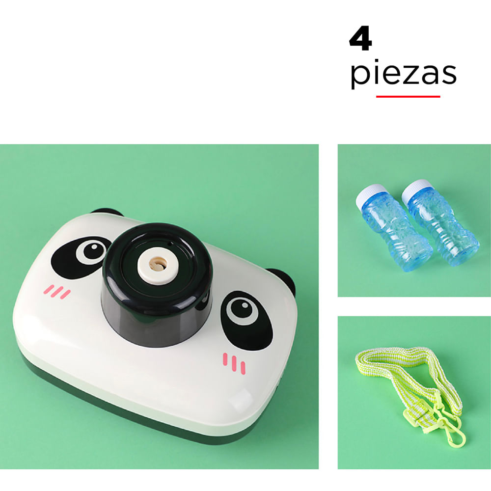 Juguete para niños de la máquina de cámara de burbujas automática eléctrica  Little Panda (blanco)