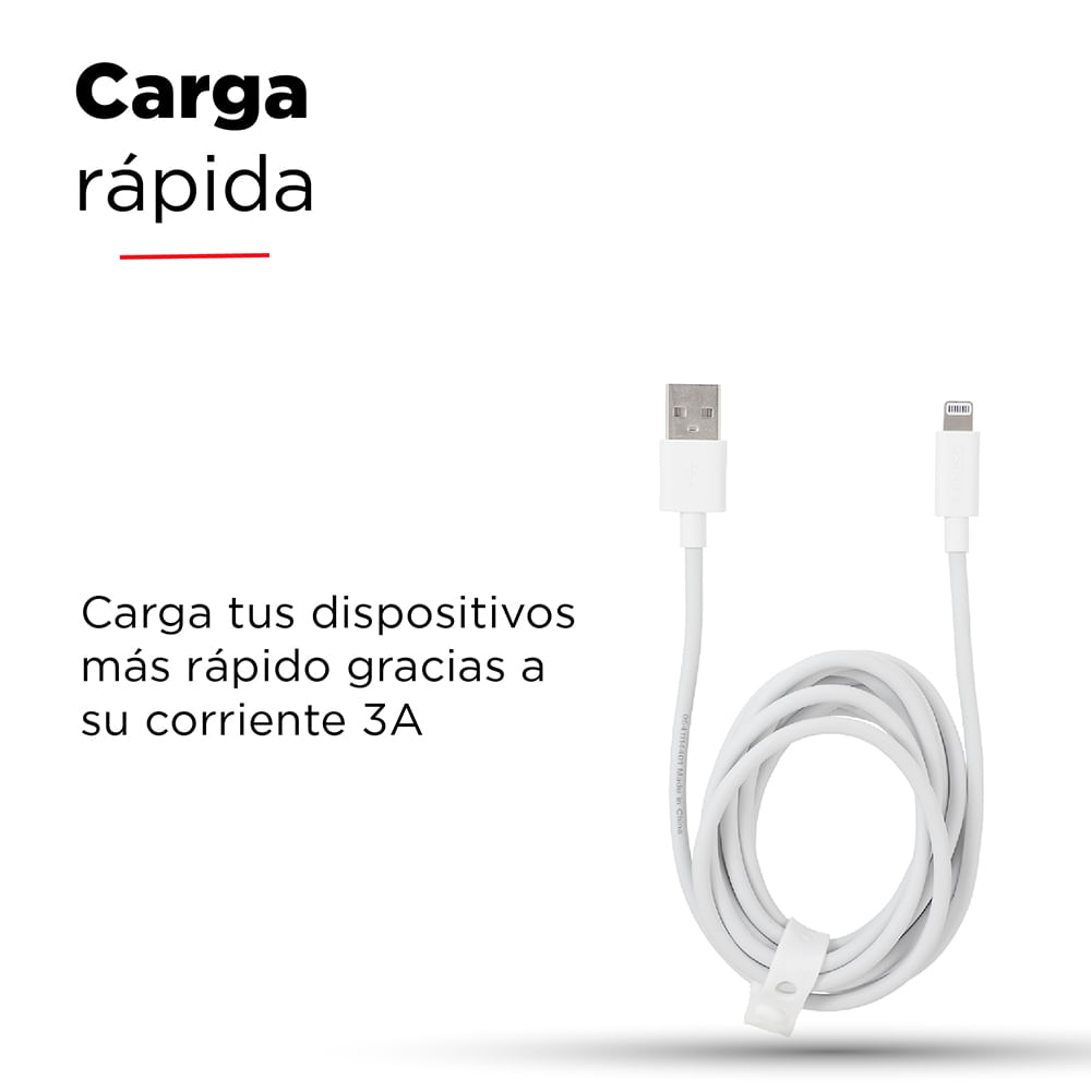 Cable iPhone Carga Rapida 2M 