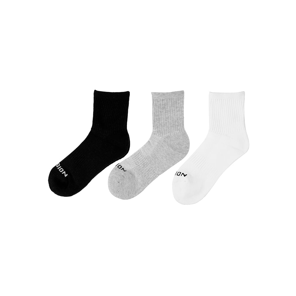 Lote de 3 calcetines de deporte blancos EcoDIM para hombre