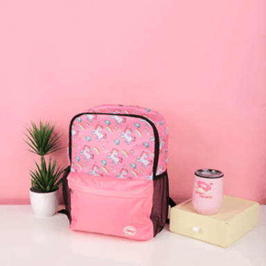 Mochila Unicornios Infantil 100% Poliéster Rosa 26x36x13 cm