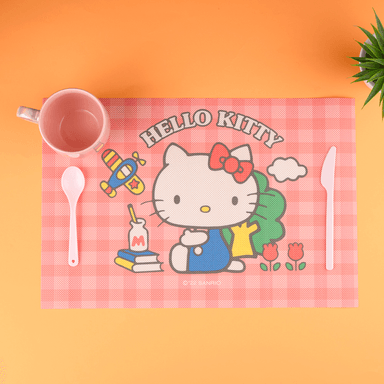 Set Manteles Sanrio Hello Kitty Individuales PVC Rojos 45x30 cm 2 Piezas