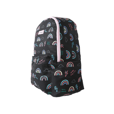 Mochila Casual Estampado Arcoíris 100% Poliéster Negra 27x13x39 cm