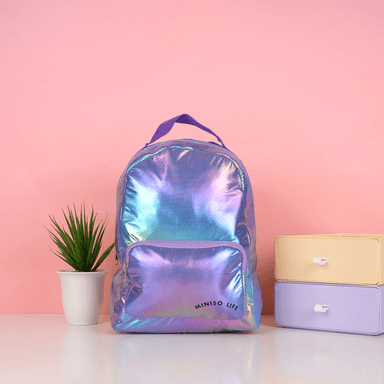 Mini Mochila Tornasol 100% Poliéster Morada 22x10x32 cm