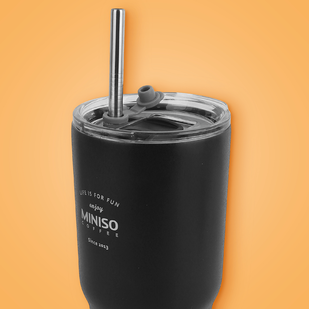 ➾ Pequeño termo Mini acero inoxidable termo de café vaso vacío 380ml -  negro ✵