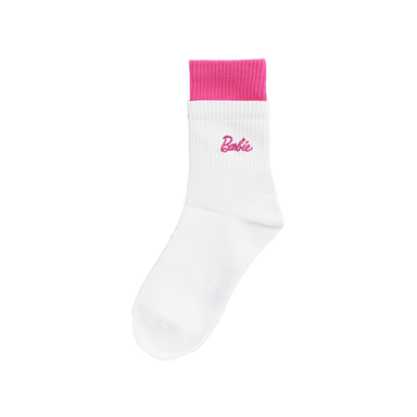 Calcetines Para Mujer Barbie Terminado Doble Textiles Blancos 22-24