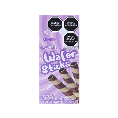 Barquillos De Galleta Con Relleno Sabor Chocolate Wafer Sticks 43 gr