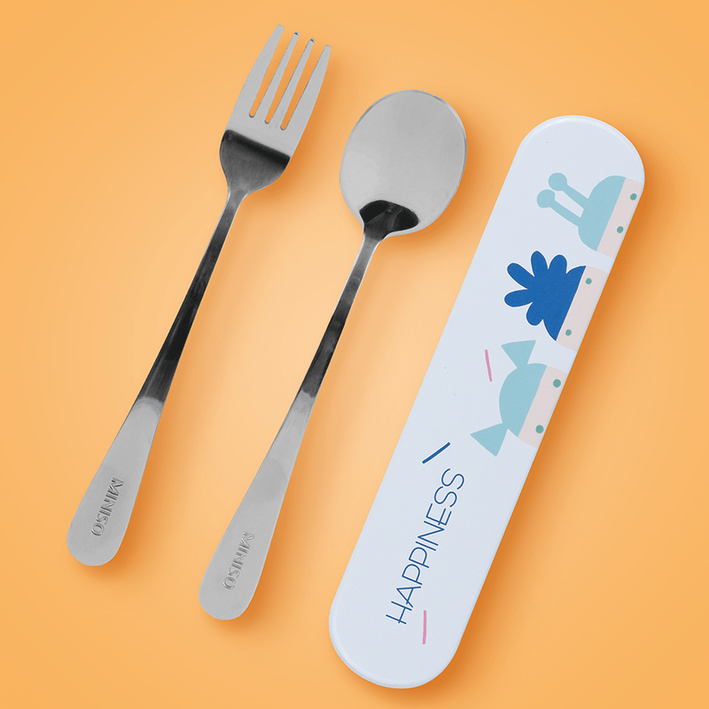 Kit De Cubiertos Con Estuche Happiness Articulos de Mesa Miniso