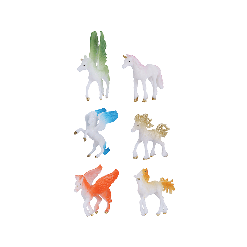 Set Figuras Unicornios Sintéticos 4x6.5 cm 6 Piezas