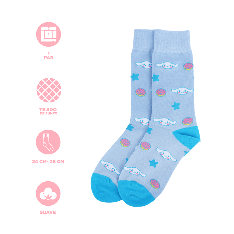 Calcetines-Para-Mujer-Sanrio-Cinnamoroll-55-Algod-n-38-Poli-ster-4-Poliamida-3-Elastano-Azules-21-4-20012