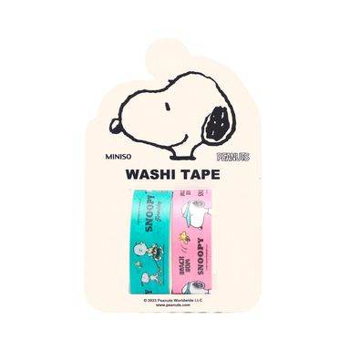 Paquete Cintas Adhesivas Snoopy Decorativas Papel Washi 2 Piezas