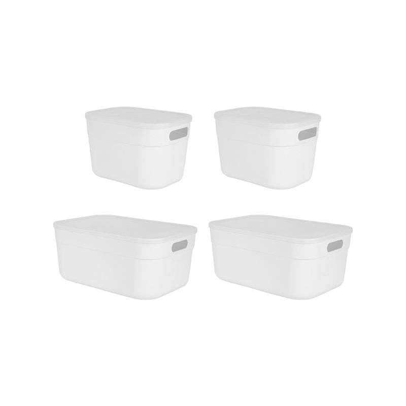 Caja Almacenaje Decorativa con Tapa cm 45x25 H.25. Para Ropa, Juguetes,  Oficina Tejido Soft Touch Blanco. Reciclable y Fabricado en Italia -   México