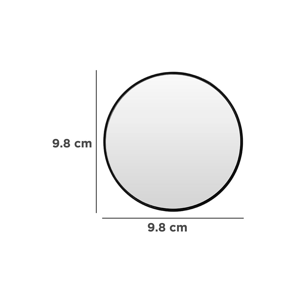 Espejo Redondo Con Ventosas Qbeauty Sintético Negro 9.8x9.8 cm Portátil