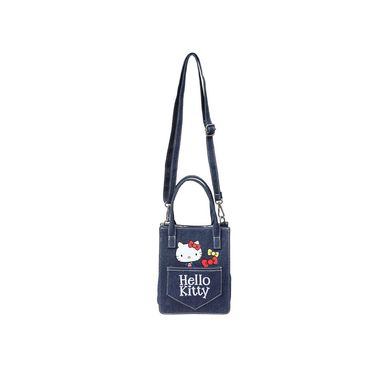 BlindLab Bolso Crossbody Sanrio Hello Kitty Tipo Mezclilla Textil Azul 18.5x15x7 cm