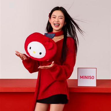 BlindLab Cojín Decorativo Sanrio Hello Kitty Apple Felpa Rojo 40 cm