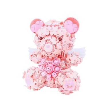 BlindLab Bloques De Construcción Pink Flower Bear Art Of Lifestyle Rosa 12x10x16.5 cm 500+ Piezas